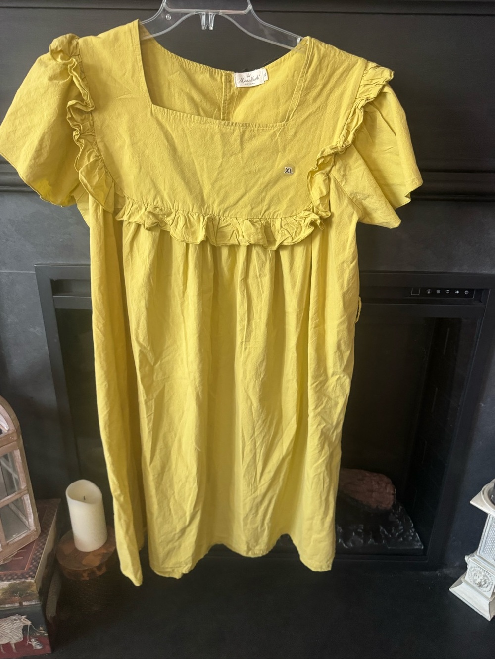 Yellow Ruffle Yoke Dress Marie Nicole